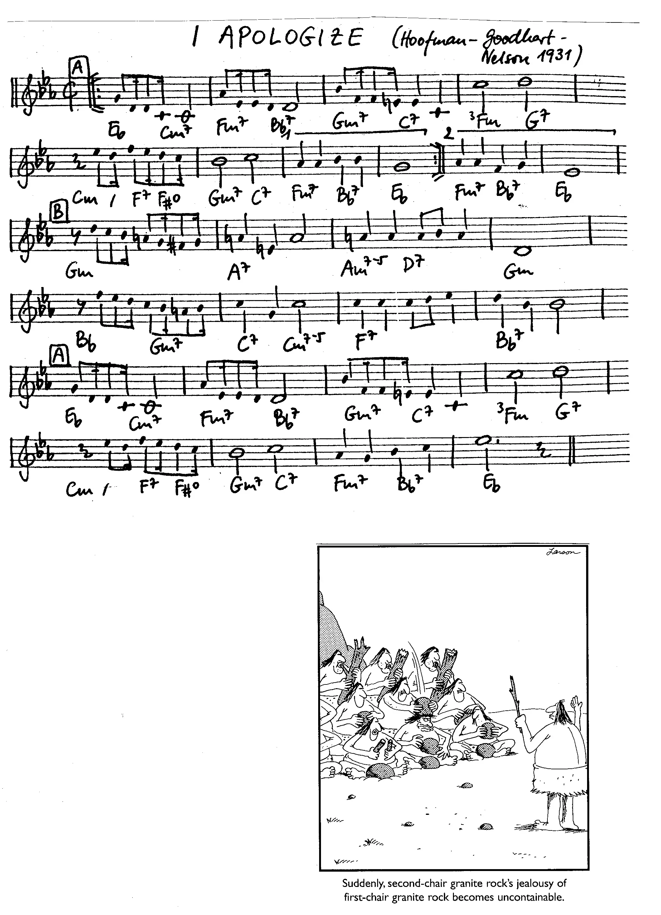 i apologize free jazz leadsheet - Courtesy of the Jungle Jazz Band